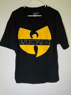 Wu-Tang Clan Rhinestone Logo T-Shirt Black & Yellow Size M